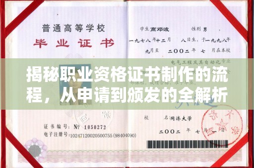 通山揭秘职业资格证书制作的流程，从申请到颁发的全解析